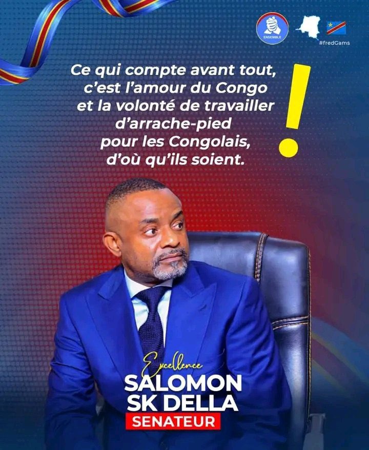 Katumbiste Non Silencieux (@katumbi_) on Twitter photo L’honorable sénateur <a href="/SalomonKalonda/">Salomon SK Della</a> illustre parfaitement une vision de leadership responsable, patriote et à l'écoute de son peuple.
Son message est sans équivoque; ce qui compte avant tout, c'est l’amour du Congo & la volonté de travailler d’arrache-pied pour les Congolais... L’honorable sénateur <a href="/SalomonKalonda/">Salomon SK Della</a> illustre parfaitement une vision de leadership responsable, patriote et à l'écoute de son peuple.
Son message est sans équivoque; ce qui compte avant tout, c'est l’amour du Congo & la volonté de travailler d’arrache-pied pour les Congolais...