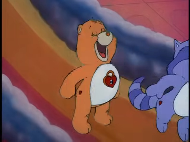 KurenK1's tweet image. Here's an original #animationcel w/ pencil sketch of Secret bear's "YEAH!" from the 1985 feature film "The #CareBears movie". Definitely a defining moment. I'm quite shocked that I managed to acquire what I thought was long gone. The only time he ever spoke out loud.