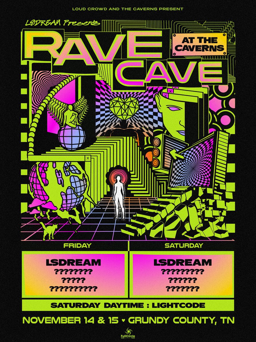 lsdream's tweet image. RAVE CAVE 3 IS HAPPENING ON NOV 14 & 15!!!!
Presale starts this Thursday at 10am PT / 12pm CT. RSVP HERE laylo.com/lsdream/RC25