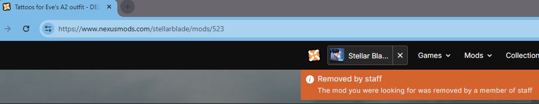 AyakaMods's tweet image. JUST NOW: Tattoos for the A2 outfit 1.0 have been removed from Nexusmods

This mod is still up on AyakaMods