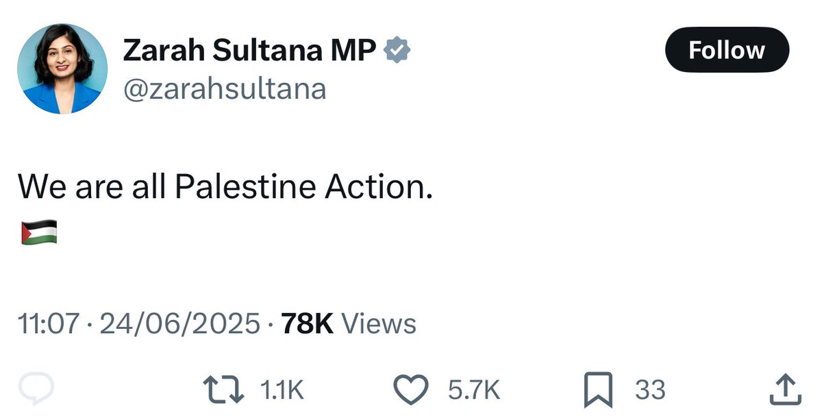 Zarah Sultana is one of the 11 UK MPs advocating for Palestine Action. 

They believe that targeting the RAF is a legitimate protest.

What should be done with them?