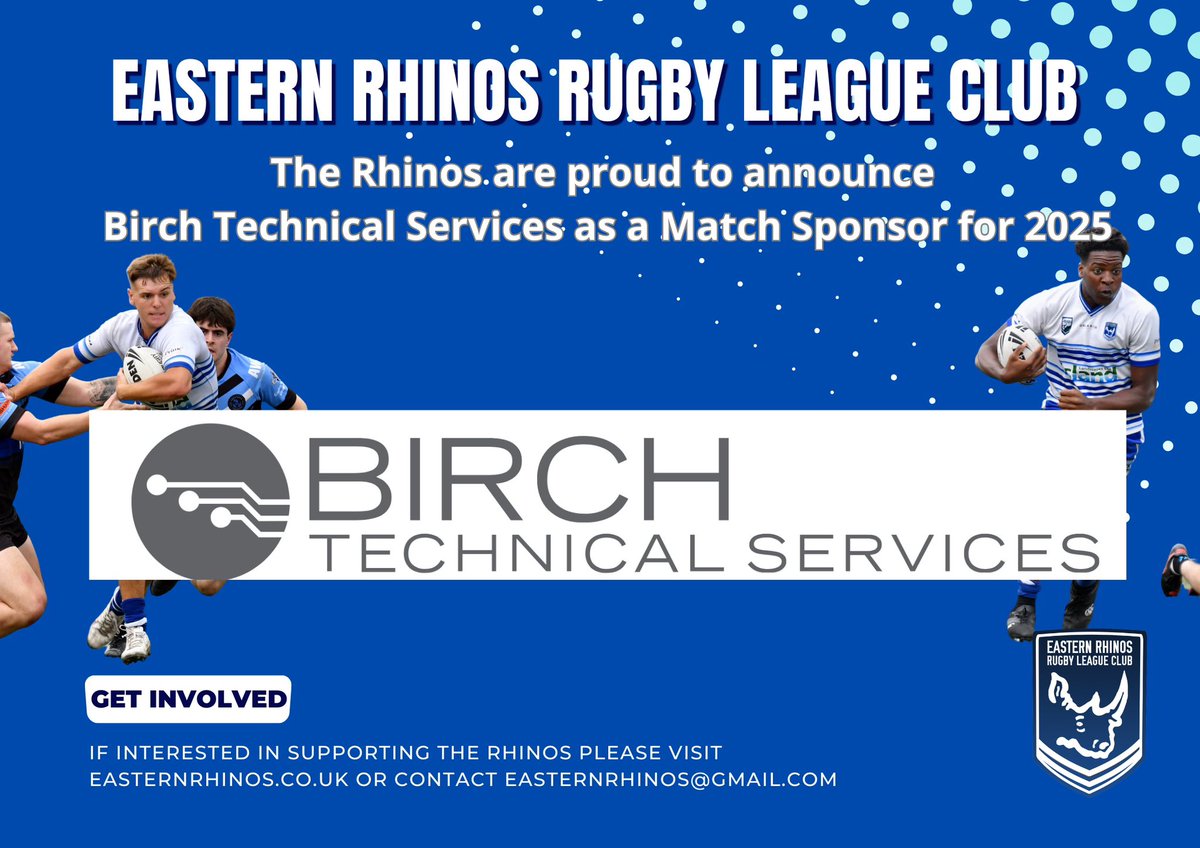 📣Sponsorship announcement 

🤝Birch Technical Services 
🙏Thanks for your support 
#LetsgoRhinos