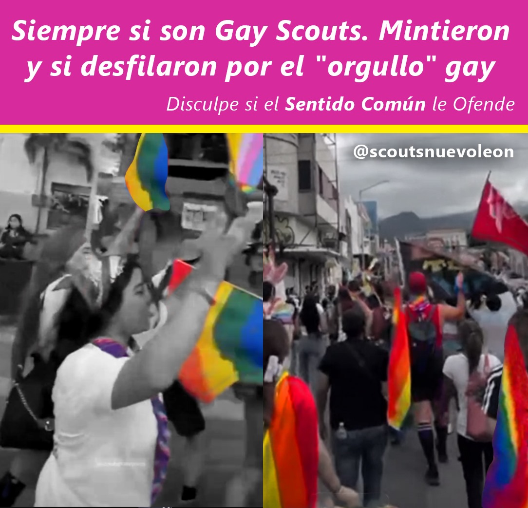 Los <a href="/ScoutsNuevoLeon/">Scouts Nuevo León</a>, que tras las denuncias públicas sobre su intervención en el desfile del “orgullo” gay, informaron que cancelaban su participación

Mintieron y finalmente sí participaron. Subieron un vídeo corto a su página de Instagram y, aunque lo quitaron ayer, nosotros
