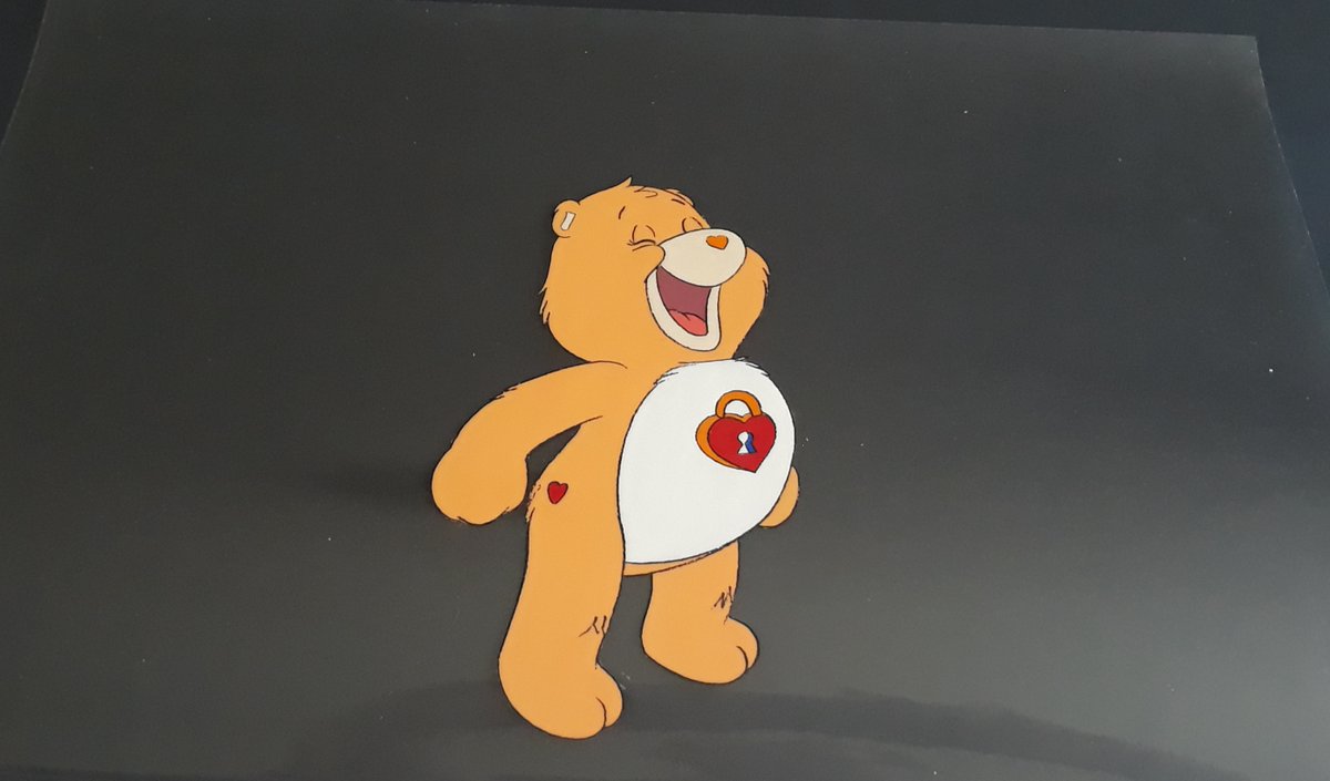 KurenK1's tweet image. Here's an original #animationcel w/ pencil sketch of Secret bear's "YEAH!" from the 1985 feature film "The #CareBears movie". Definitely a defining moment. I'm quite shocked that I managed to acquire what I thought was long gone. The only time he ever spoke out loud.