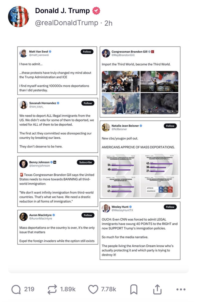 The President of the United States is now openly, and explicitly supporting calls to ban immigration from the entire third world.

The President of the United States is openly, and explicitly amplifying rhetoric like “import the third world, become the third world.”