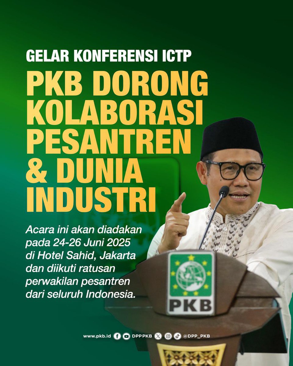 #ICTP2025 
#PesantrenBertransformasi
<a href="/cakimiNOW/">A Muhaimin Iskandar</a> 
<a href="/DPP_PKB/">DPP PKB</a> <a href="/EmHasanuddin/">M Hasanuddin Wahid</a>