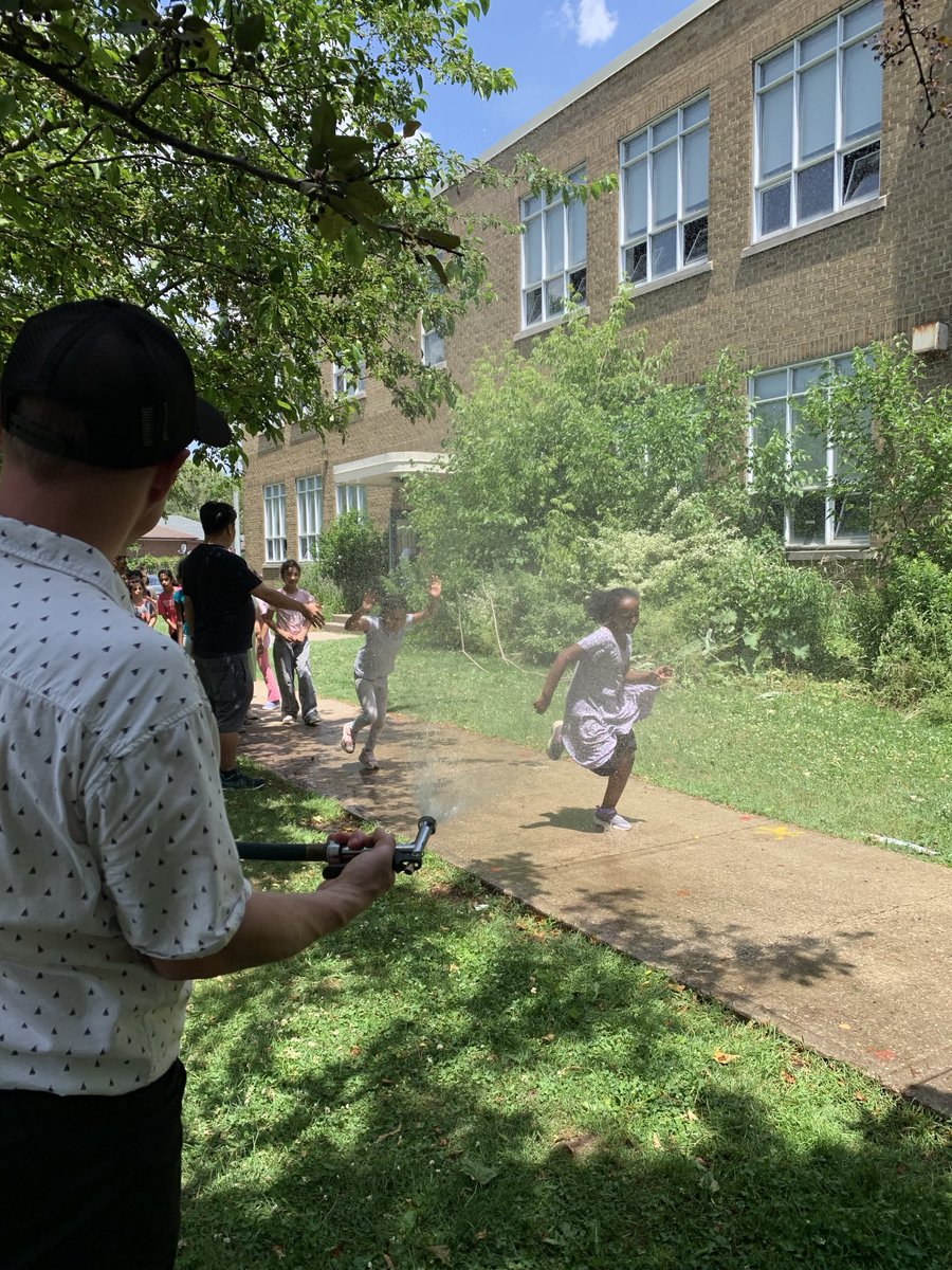 To cool down our students we began the Mist Machine to give a little break from the heat.