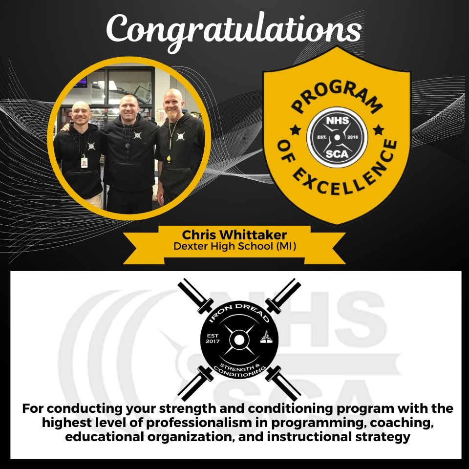Dexter Athletics (@dreadstrong) on Twitter photo 📣 HUGE HONOR for Dread Nation! 🛡️ Iron Dread S&C has earned the NHSSCA Program of Excellence Award — a top national honor in HS strength & conditioning! 🏆💪 Shoutout to Coaches Whittaker, Jacobs & Marry for building a legacy of strength, character & culture.
#IronDread #NHSSCA 📣 HUGE HONOR for Dread Nation! 🛡️ Iron Dread S&C has earned the NHSSCA Program of Excellence Award — a top national honor in HS strength & conditioning! 🏆💪 Shoutout to Coaches Whittaker, Jacobs & Marry for building a legacy of strength, character & culture.
#IronDread #NHSSCA