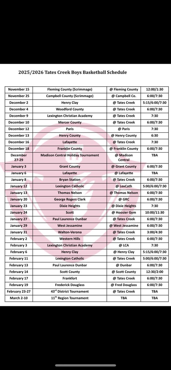 Tates Creek High School Boys Basketball tweet media