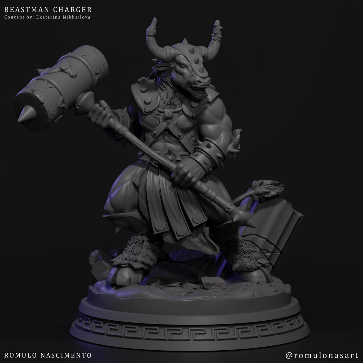 Romulonasart's tweet photo. want to share my latest project BEASTMAN CHARGER Concept by Ekaterina Mikhailova
I created this model in miniatures for 3d printing

More Images on Artstation : https://t.co/UD6gbk4AXy

#miniatures #3dprint #zbrush #tabletop #boardgame #actionfigures #3dart #3dmodeling https://t.co/oYpSyVtwuP