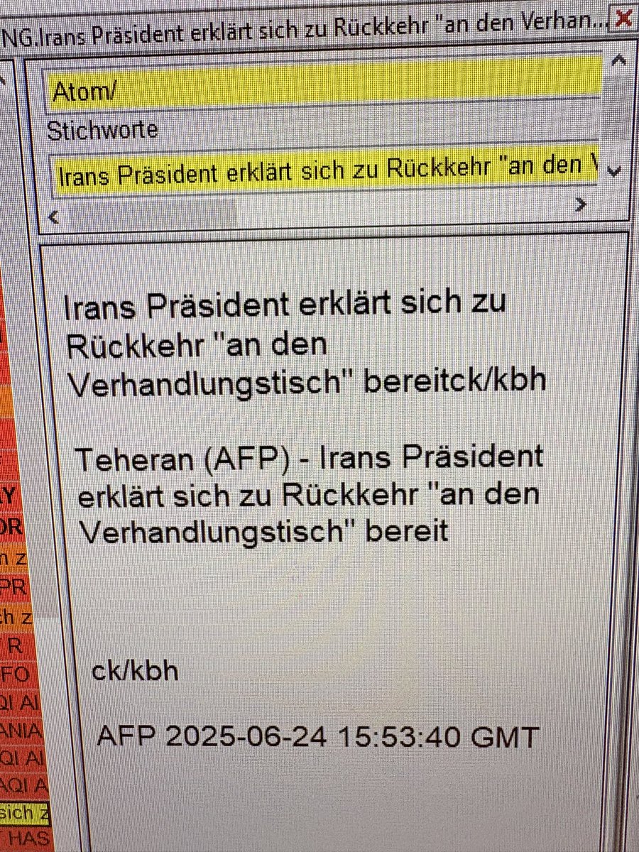 CHSievers's tweet image. Der Nahe Osten, wo nichts geht und alles möglich ist❣️
Wenn das so bleibt, hat Donald Trump einen Coup gelandet.
#eilmeldungen #waffenstillstand #happylandings