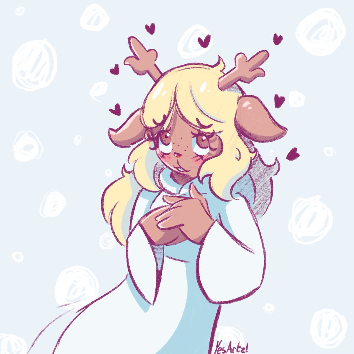 My Blue bestie asked me to draw them a noelle pfp and I think she turned out real cute 🥹