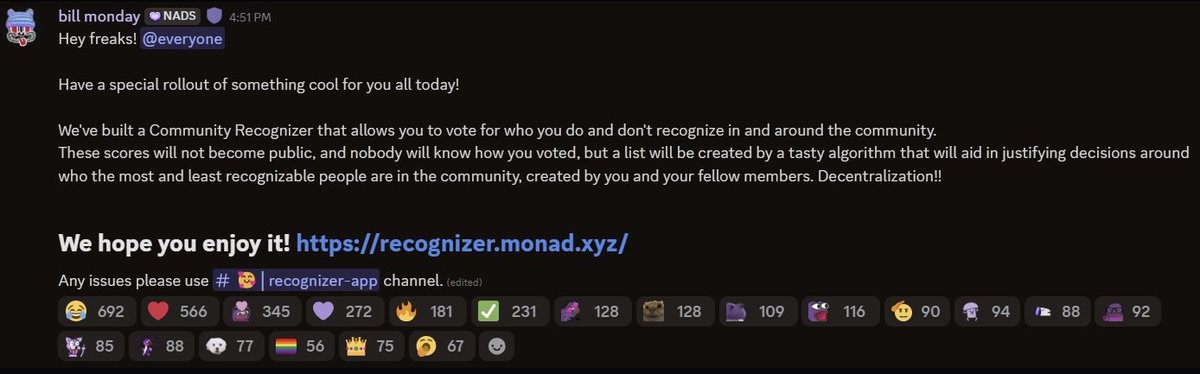 Monad just launched a reputation app to rate community members and "help with decision-making."

Good intention, but isn't it going to favor attention grabbing over gud contributions?

Engagement on X: posting naked “Gmonad” girls daily &gt; writing thoughtful threads.

Your take?
