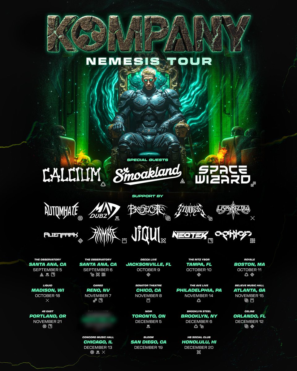 THE KOMPANY TOUR HAS ARRIVED 😮 

NEMESIS is his biggest headline tour yet with stacked support