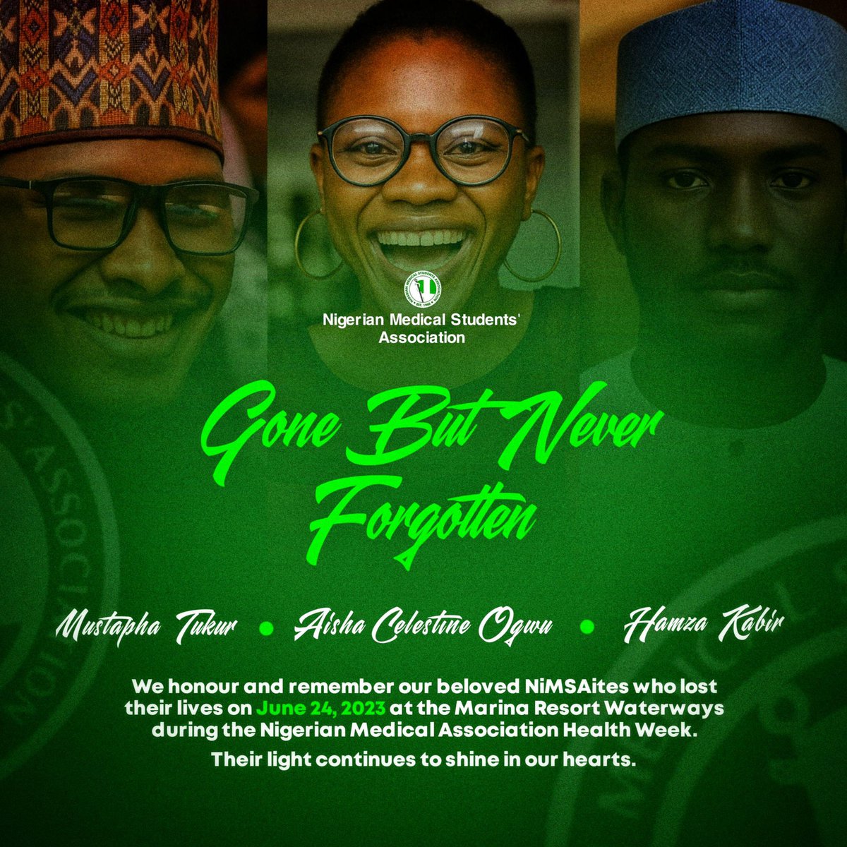 We honour their memory, their dreams, and their dedication to service and NiMSA At Large.
Their legacy continues to Live On.

Forever in our hearts.🕊️
️Nigerian Medical Students’ Association
