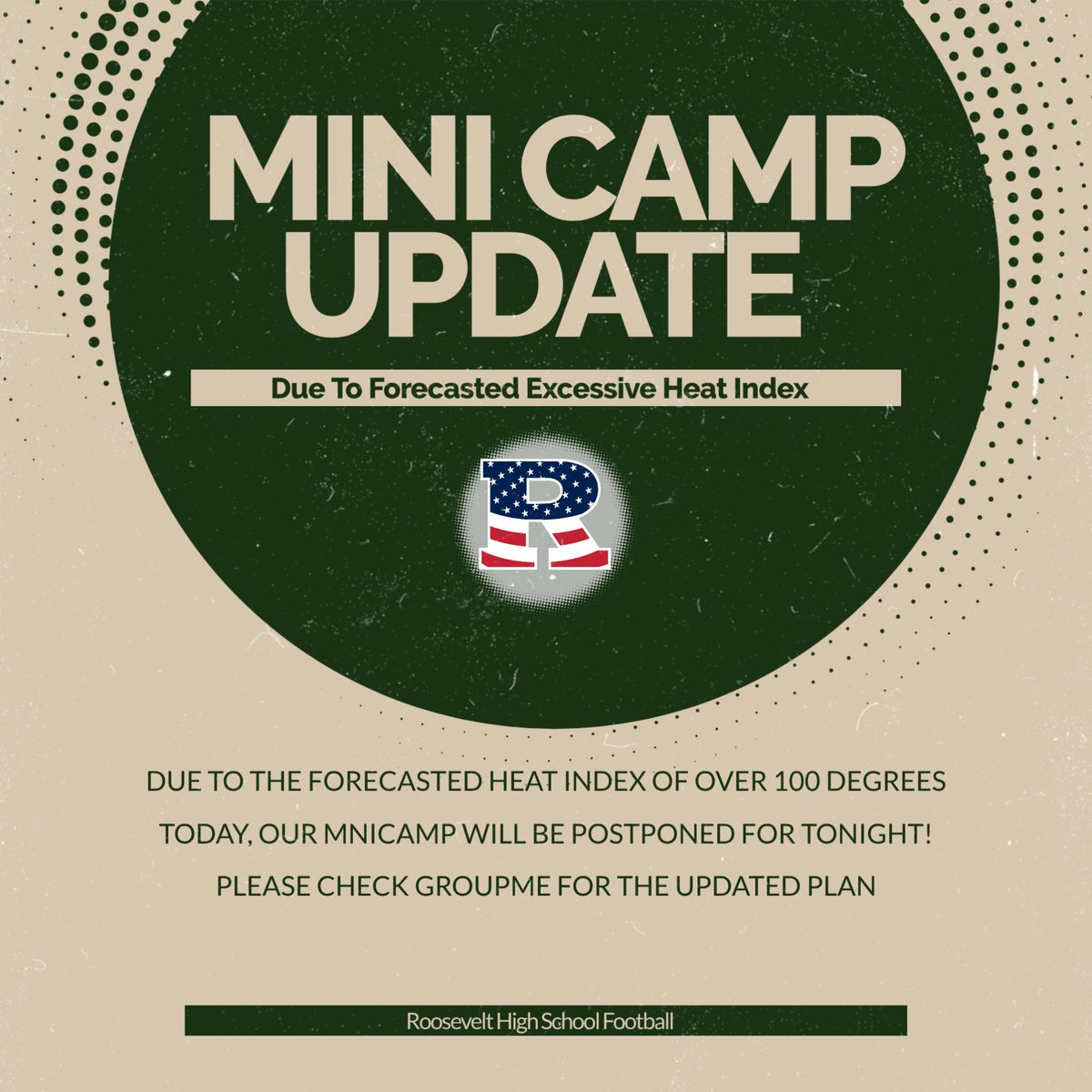 Please make sure you check GROUPME for follow up instructions for tomorrow!