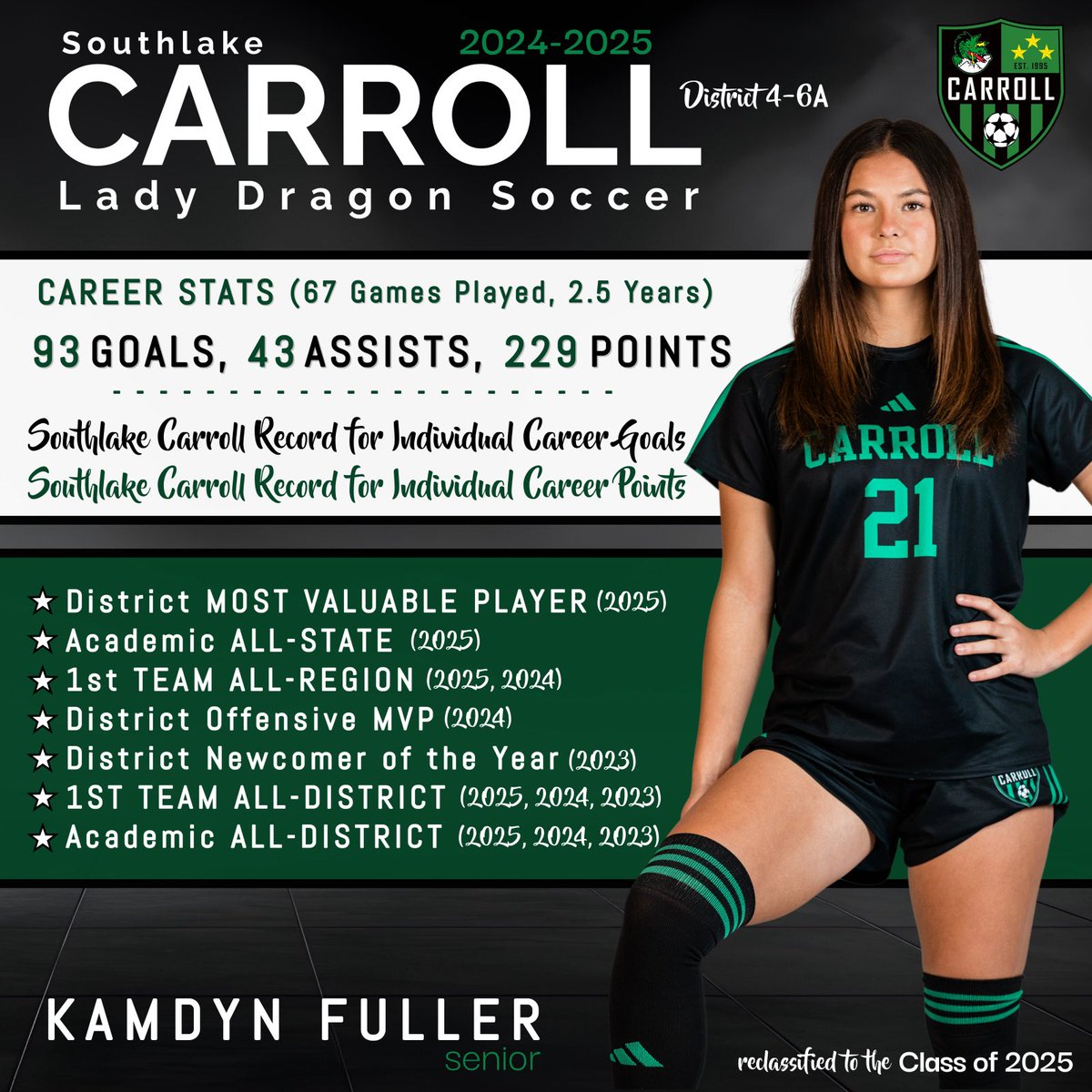 Proud of this kid! Kam wrapped up her HS journey as the career Goals and Points leader of one of the top programs in the country. Pretty impressive that she only played 2.5 years, graduating a year early &amp; missing half of her last season playing with the pro team in Dallas. #slc