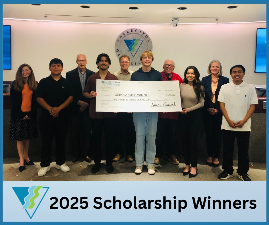 vallecitoswater's tweet image. VWD's Board recognized local students for classroom excellence, awarding $2,000 scholarships to 6 students, out of 24 applicants. VWD's Board established the scholarship program in 2022 to encourage local students to pursue water careers.💦 #WorkForWater waternewsnetwork.com/students-recog…