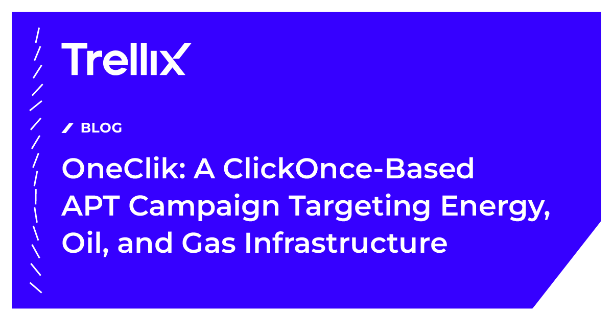 🚨 New APT uncovered! 🚨 <a href="/TrellixARC/">Trellix Advanced Research Center</a> reveals #OneClik, targeting energy, oil, &amp; gas via #phishing &amp; Microsoft #ClickOnce. Stealthy "living off the land" tactics make it tough to detect. Full details here: bit.ly/4kYFblU