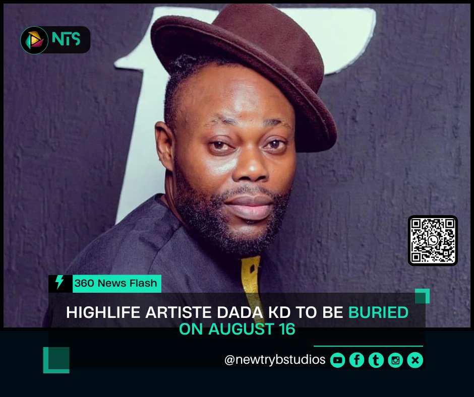newtrybstudios's tweet photo. Highlife legend Dada KD to be laid to rest on August 16 💔🕊️
Gone but never forgotten.
#DadaKD #HighlifeMusic #GhanaMusic #NTS360 #NewTrybStudios https://t.co/hmVHrUBeqi