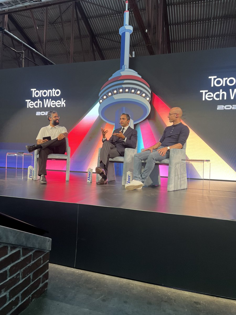Court side with <a href="/chamath/">Chamath Palihapitiya</a> and <a href="/tobi/">tobi lutke</a>  at #torontotechweek 

Excellent minds.

Really enjoyed hearing them discuss some of the most important conversations in the world right now.
