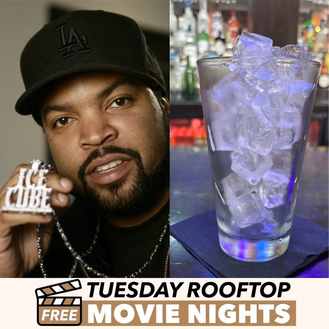 ✨ Join Us Tonight (6/24) Under The Stars For FREE Rooftop Movie Night ✨  
🎬 See ICE CUBE in ARE WE THERE YET? 🎥 
🥃 Fill your ICE CUBE glass with one of your favorite drinks 🧉 
🎁 Win PRIZES 🎁 
🚪 Doors at 6p, FREE Movie at 8:15p 🎞️ (21+)