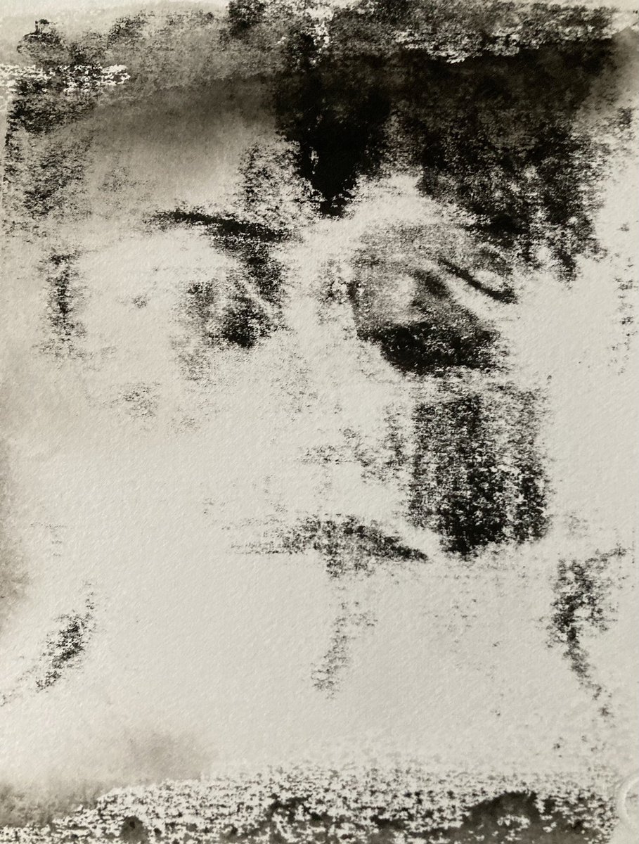 NicholaScrutton's tweet image. One from the sketchbook, with love. #drawing #portraits #faces #portraitdrawing #print #monoprint #lifedrawing #art #peace