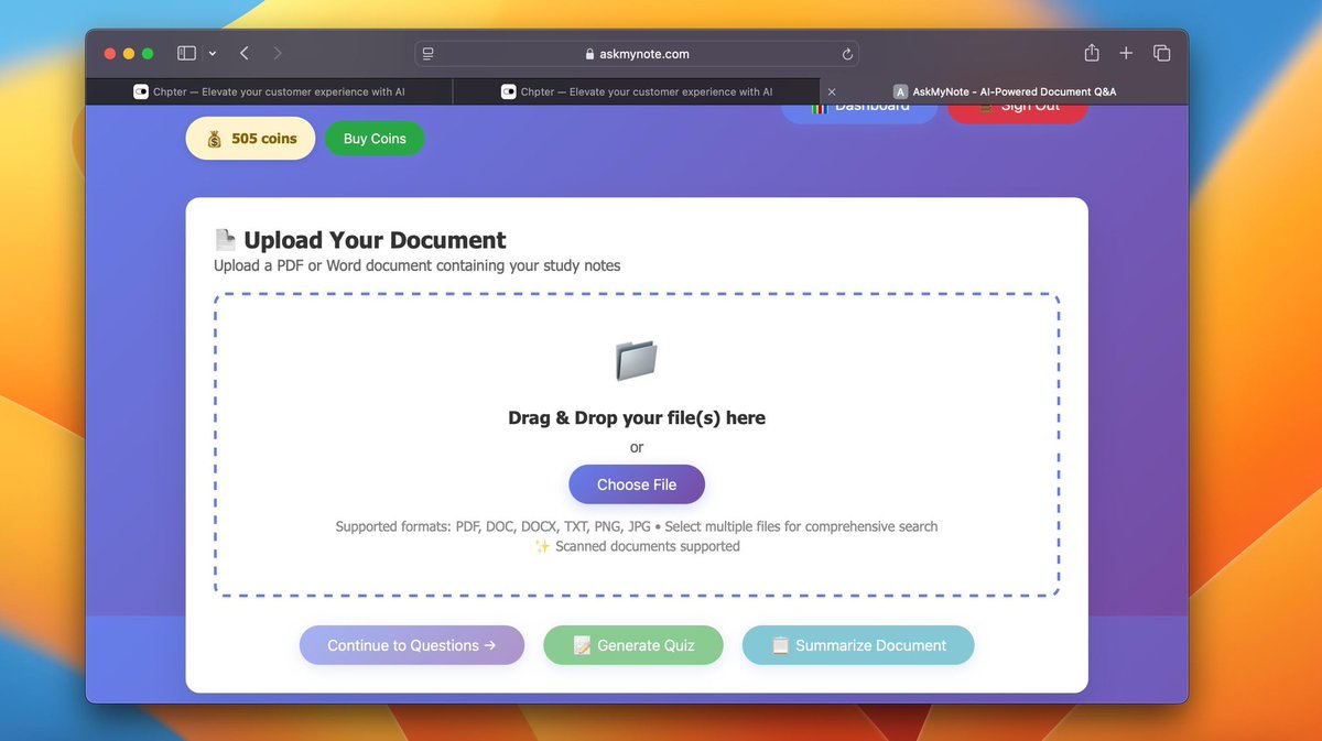 I’m building a simple study web app where you can upload a document of your school work and get documents contextual answers to your questions.

You can also get documents summary for study or Quizzes.

However, I just discovered I can’t process scanned documents..

Been trying