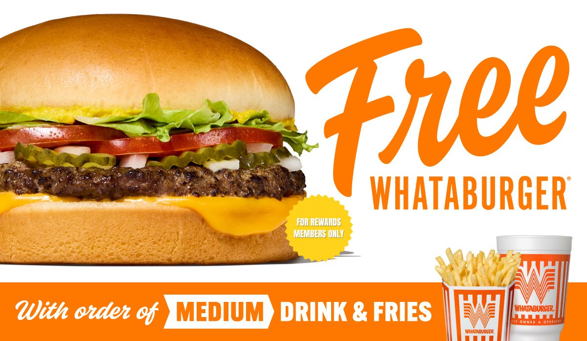 Whataburger's tweet image. Today through 6/29! Must be a Rewards member.