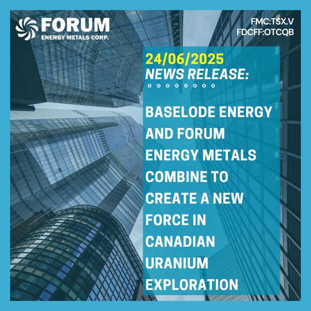 Forum Energy Metals Corp (@forumenergymc) on Twitter photo Baselode Energy Corp. and Forum Energy are pleased to announce that they have entered into a definitive arrangement agreement to create a new force in Canadian uranium exploration.
#uranium #exploration #mining <a href="/BaselodeE/">Baselode Energy - $FIND #Uranium</a> <a href="/CapitalJemini/">JeminiCapital</a>
forumenergymetals.com/news/2025/base… Baselode Energy Corp. and Forum Energy are pleased to announce that they have entered into a definitive arrangement agreement to create a new force in Canadian uranium exploration.
#uranium #exploration #mining <a href="/BaselodeE/">Baselode Energy - $FIND #Uranium</a> <a href="/CapitalJemini/">JeminiCapital</a>
forumenergymetals.com/news/2025/base…