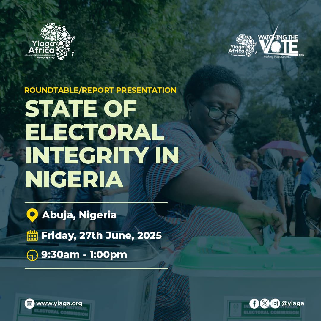 This Friday, 27th June 2025, we will release the 2nd edition of the report on the State of Electoral Integrity in #Nigeria.  The assesses Nigeria’s electoral ecosystem in the lead-up to the 2027 general elections and makes recommendations for safeguarding electoral integrity as