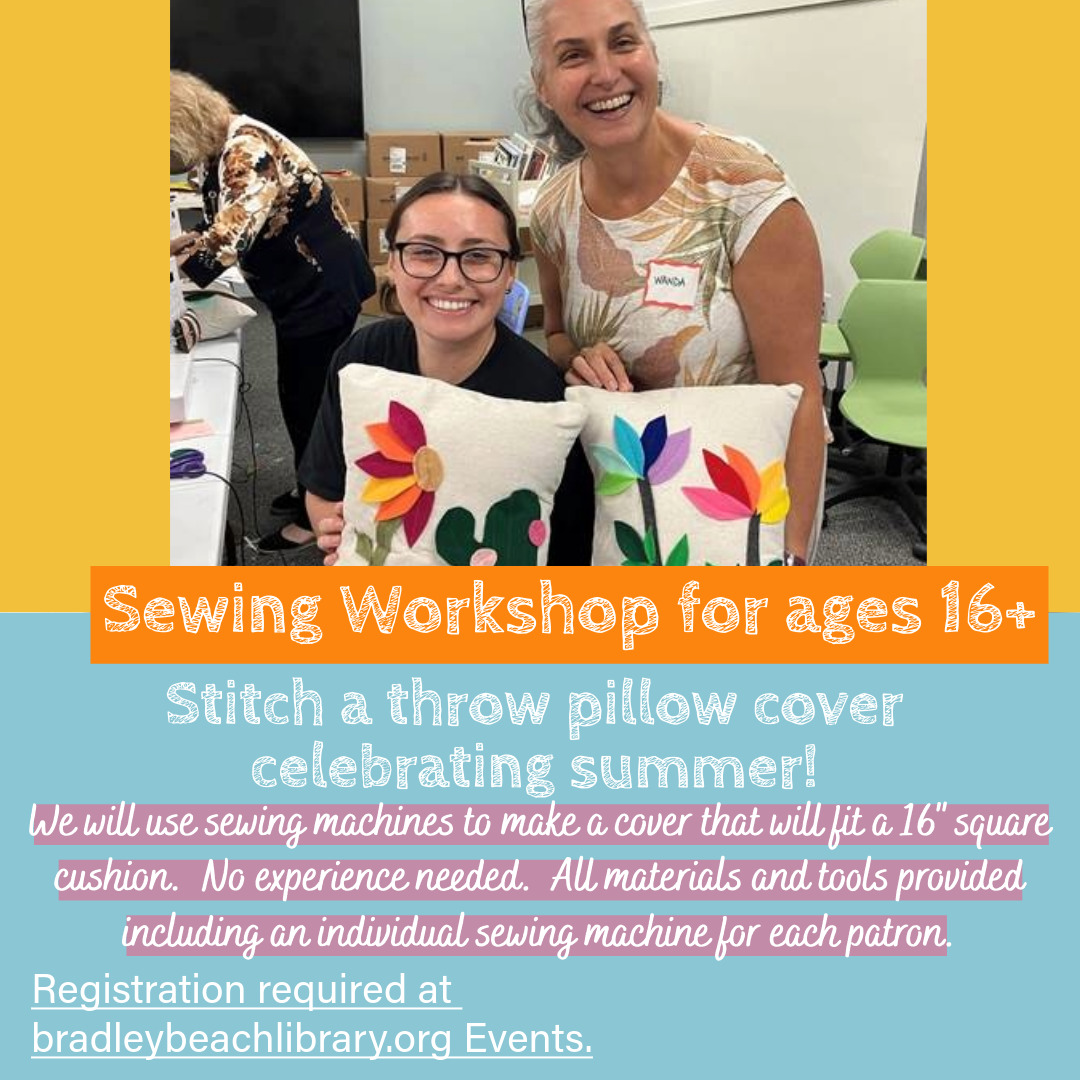 Registration required, begins Jul 26. engagedpatrons.org/EventsExtended…

For Adults and teen ages 16+. Registration required at bradleybeachlibrary.org Events.