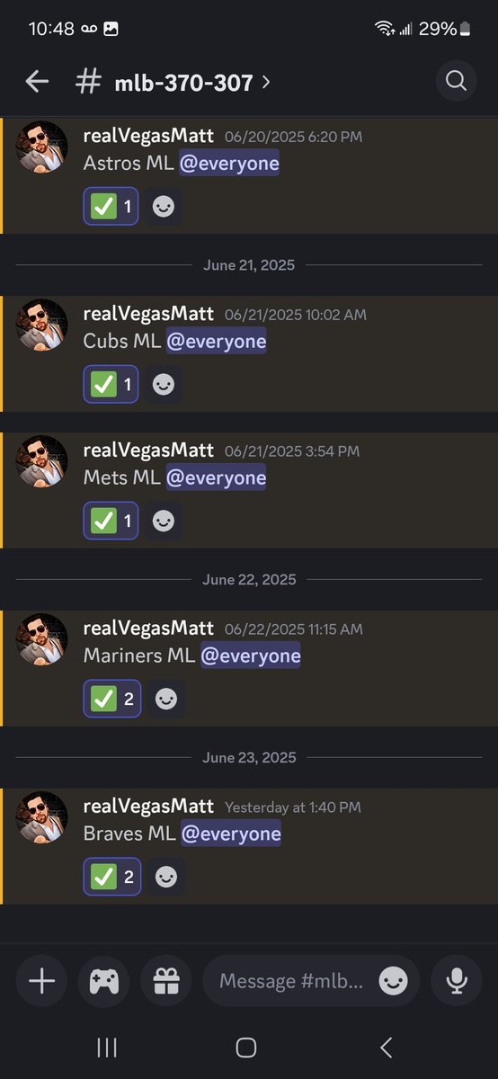 realVegasMatt's tweet photo. We are riding a 14 game #MLB WIN STREAK heading into Tuesday🔥 50 Likes and RTs and I'll post number 15 for free⚾️ MAKE MY DAY! 

#GamblingTwitter #gamblingX #MLBPicks #Betting https://t.co/0wzctHVXOZ