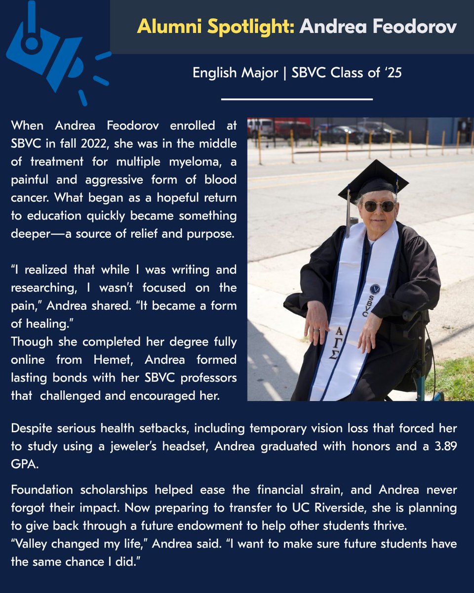 While undergoing treatment for blood cancer, Andrea returned to school with one goal: to keep moving forward.
"Valley changed my life. I want to make sure future students have the same chance I did.”