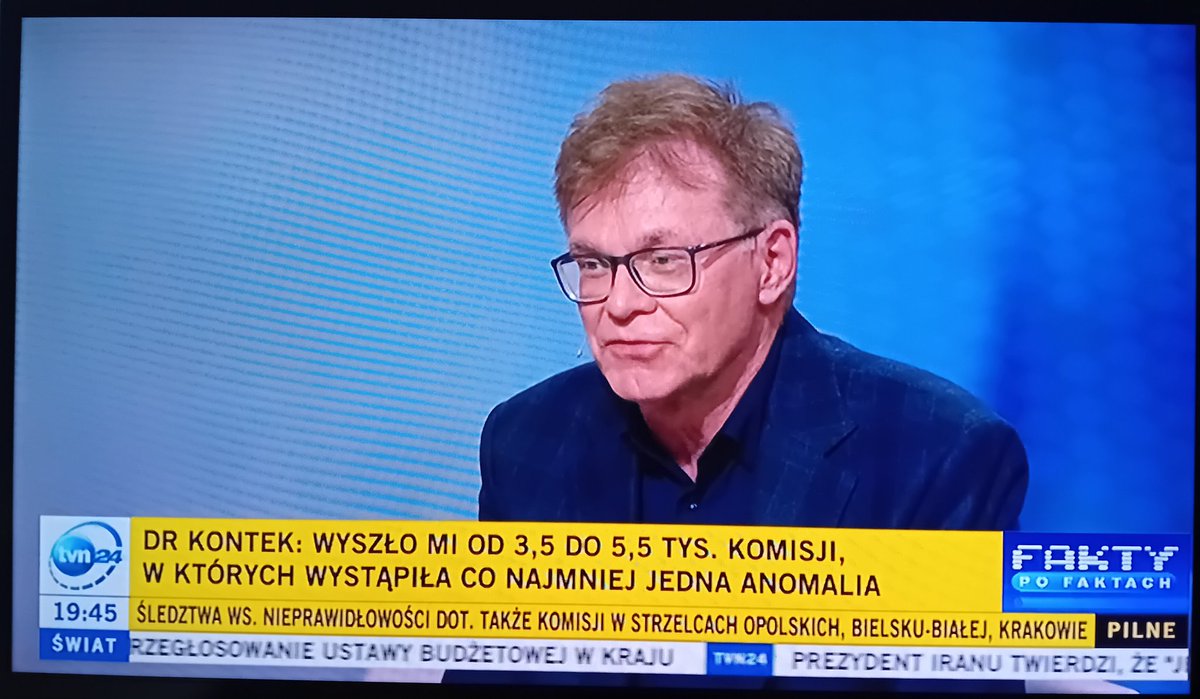 Alicja Defratyka (@alicjadef) on Twitter photo Dr Krzysztof Kontek z SGH <a href="/SGHWarsaw/">SGH w Warszawie</a> wykrył od 3,5 tys. do 5,5 tys. komisji, w których była co najmniej jedna anomalia. Opierał się wyłącznie na wyliczeniach matematycznych.
#LiczbyNieKłamią dlatego trzeba #PrzeliczyćGłosy. Dr Krzysztof Kontek z SGH <a href="/SGHWarsaw/">SGH w Warszawie</a> wykrył od 3,5 tys. do 5,5 tys. komisji, w których była co najmniej jedna anomalia. Opierał się wyłącznie na wyliczeniach matematycznych.
#LiczbyNieKłamią dlatego trzeba #PrzeliczyćGłosy.