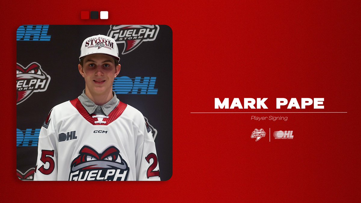 Guelph Storm General Manager George Burnett announced today that 2025 second round pick Mark Pape has signed an OHL Scholarship and Development Agreement with the hockey club.

More | bit.ly/4nfvGQD