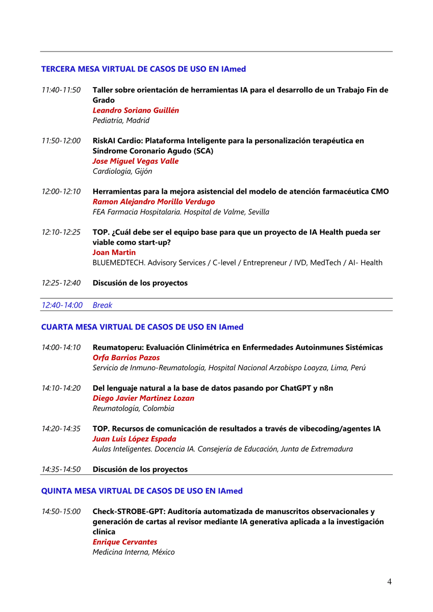 II JORNADAS DE CASOS DE USO DE LA INTELIGENCIA ARTIFICIAL GENERATIVA EN MEDICINA DE LA UNIVERSITAT DE BARCELONA

🔥 PROGRAMA: Adjuntamos programa actualizado de las II Jornadas que cierran el segundo Experto del Máster IACS-UB de la <a href="/UniBarcelona/">Universitat de Barcelona</a>.

🔝 PONENTES: Lo mejor de lo