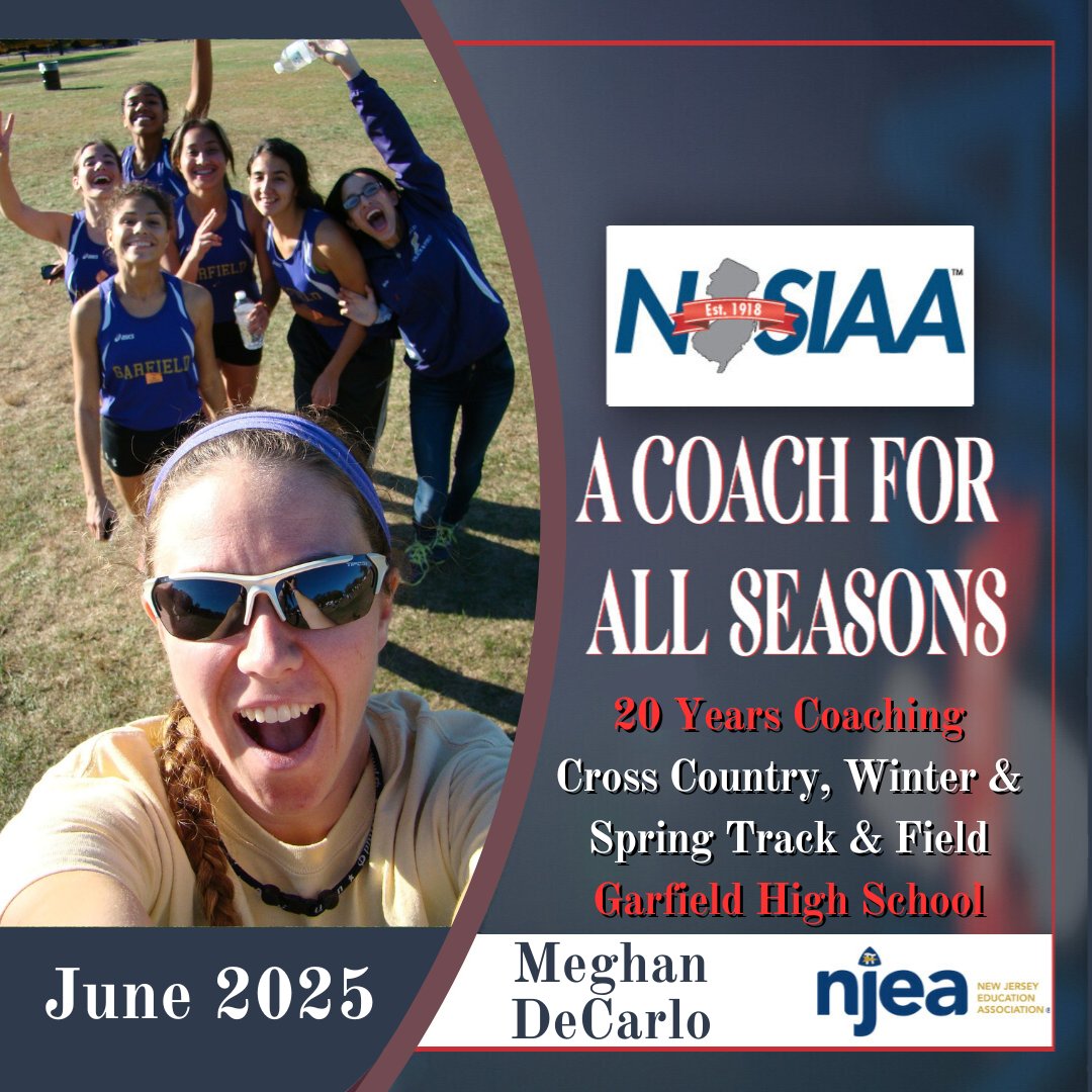 NJSIAA's tweet image. We’re proud to share a June “A Coach for all Seasons” feature presented by the NJEA. Each month, we recognized coaches who have shown dedication to high school athletics by being a multi-sport coach. Thank you, Meghan DeCarlo of Garfield High School for all you do!