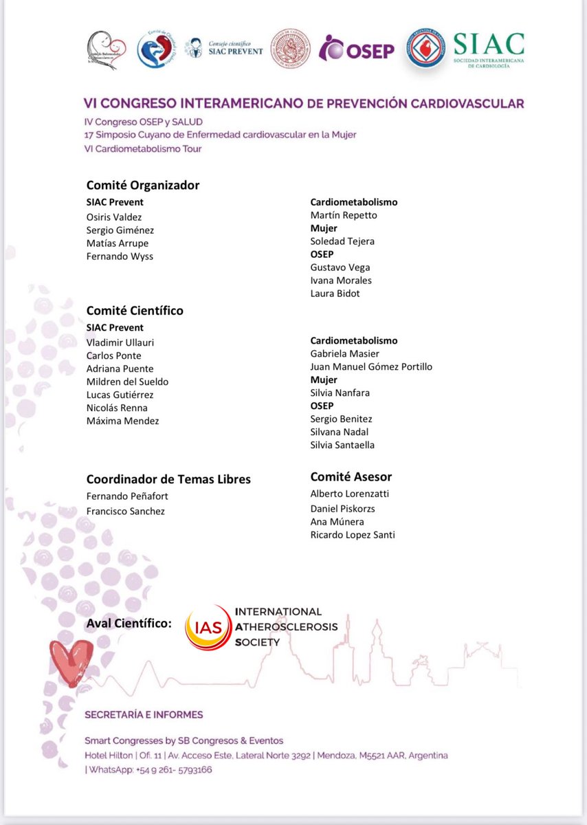 Maxima Mendez,MD.FACC (@maximamendez15) on Twitter photo 🚨 Are you ready? The biggest event in cardiovascular prevention in the Americas is coming! 🌎❤️
SIAC PREVENT CONGRESS 2025 – Mendoza, Argentina 🇦🇷
Inspiration, innovation & impact await. Don’t miss it!
<a href="/SIAC_cardio/">SIAC</a> <a href="/adribaran/">Adrian Baranchuk MD FACC FRCPC FCCS FSIAC</a> <a href="/gonzaeperez/">Gonzalo Perez</a>
#SIACPrevent2025 #CardioPrevention 🚨 Are you ready? The biggest event in cardiovascular prevention in the Americas is coming! 🌎❤️
SIAC PREVENT CONGRESS 2025 – Mendoza, Argentina 🇦🇷
Inspiration, innovation & impact await. Don’t miss it!
<a href="/SIAC_cardio/">SIAC</a> <a href="/adribaran/">Adrian Baranchuk MD FACC FRCPC FCCS FSIAC</a> <a href="/gonzaeperez/">Gonzalo Perez</a>
#SIACPrevent2025 #CardioPrevention