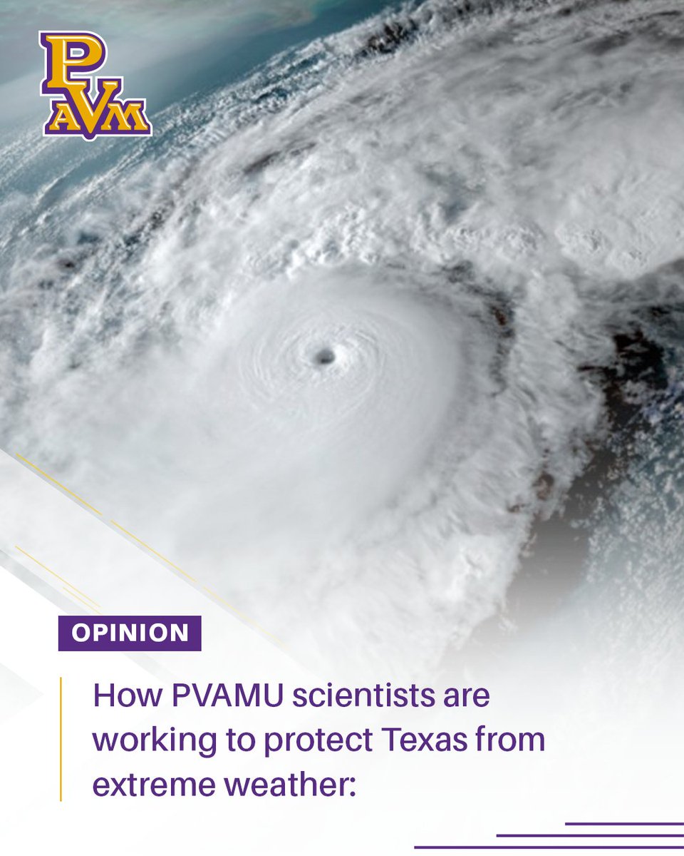 PVAMU's tweet image. Opinion | Scientists at Prairie View A&M University (PVAMU) are hard at work not boarding up windows or stacking sandbags but running models, studying satellite imagery, and building early warning systems that could one day save countless lives.
Read more: bit.ly/3HXgW9e