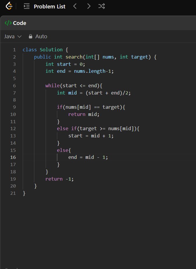 mdnaim2004n's tweet photo. 100 days DSA problem challenge
day 21/100
Binary Search
#DSAwithedSlash
@LeetCode
@EDslashEM https://t.co/ai61clJqLO