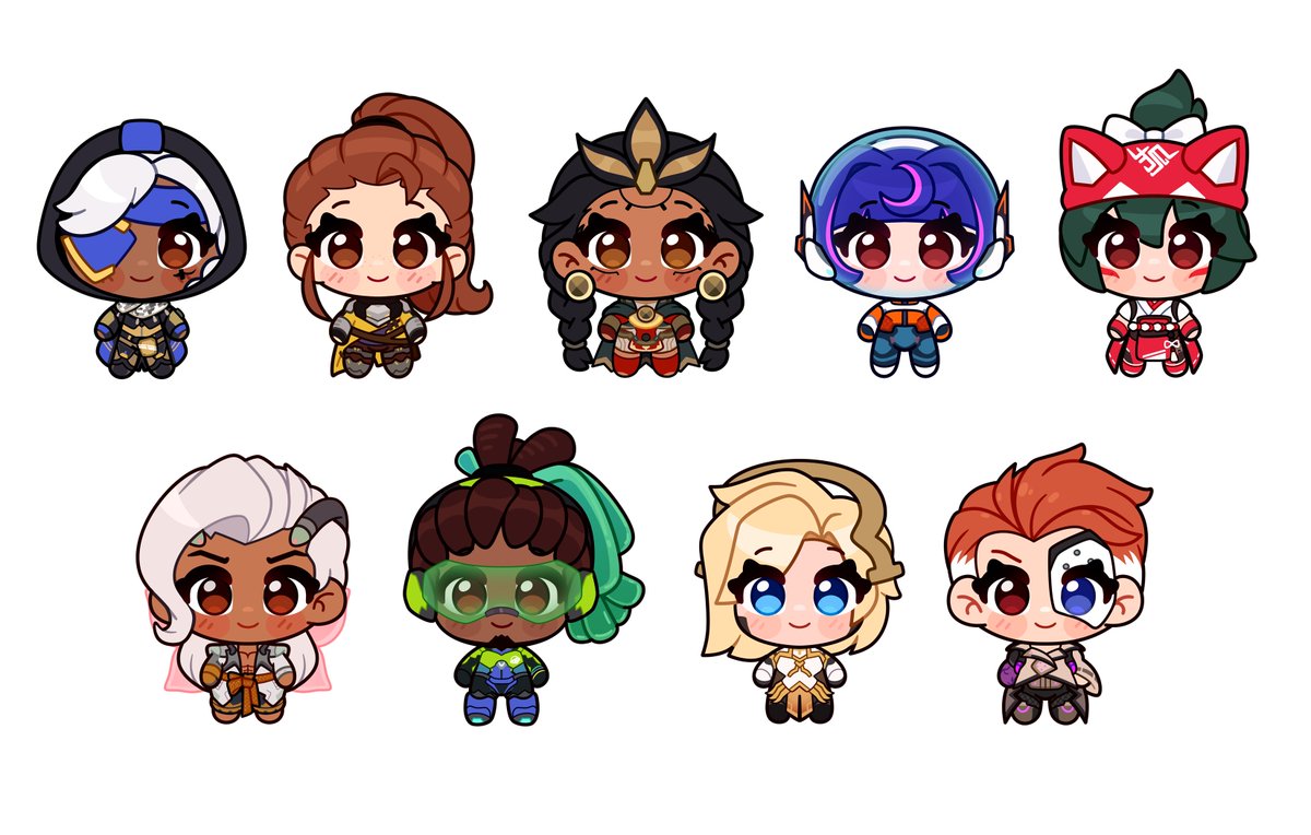 They are finished💕 
Chibi supports from #Overwatch2 
Where is the main supports🙌