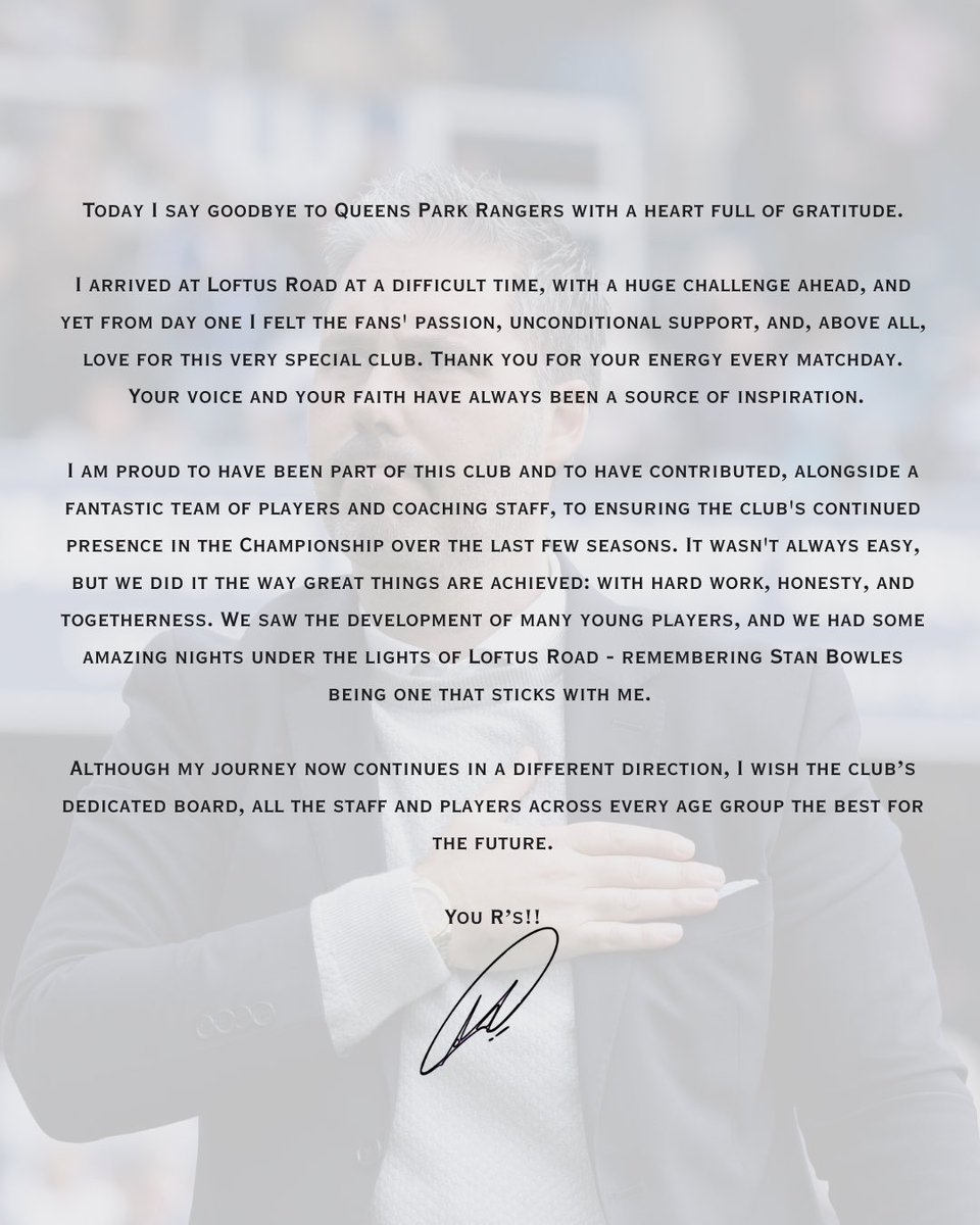 Thank you <a href="/QPR/">QPR FC</a>