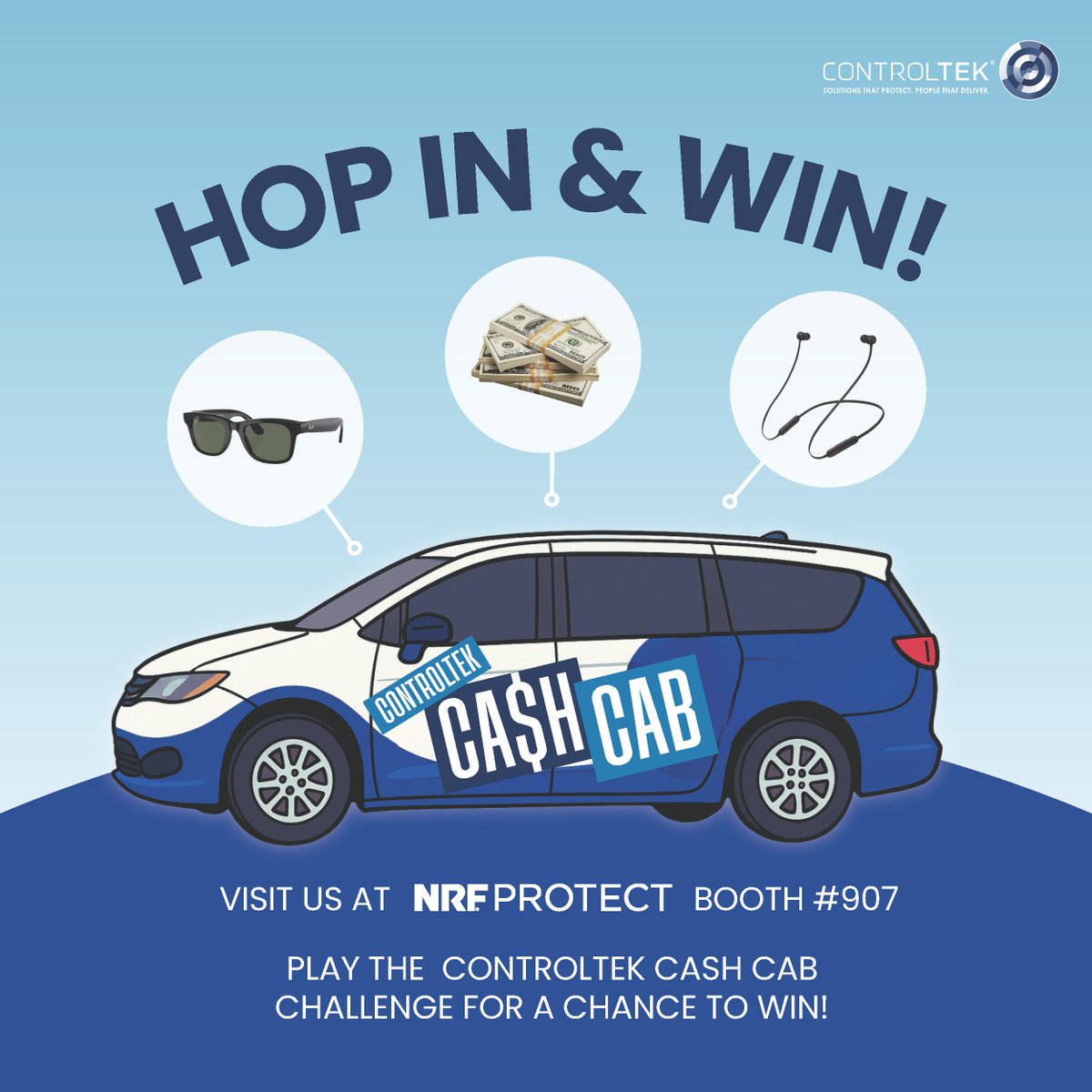 Hop In &amp; Win at NRF PROTECT!

The CONTROLTEK CASH CAB is rolling into Booth #907—and it’s your chance to put your knowledge to the test and win exciting prizes.

Stop by, play the game, and see what you could walk away with. See you there!