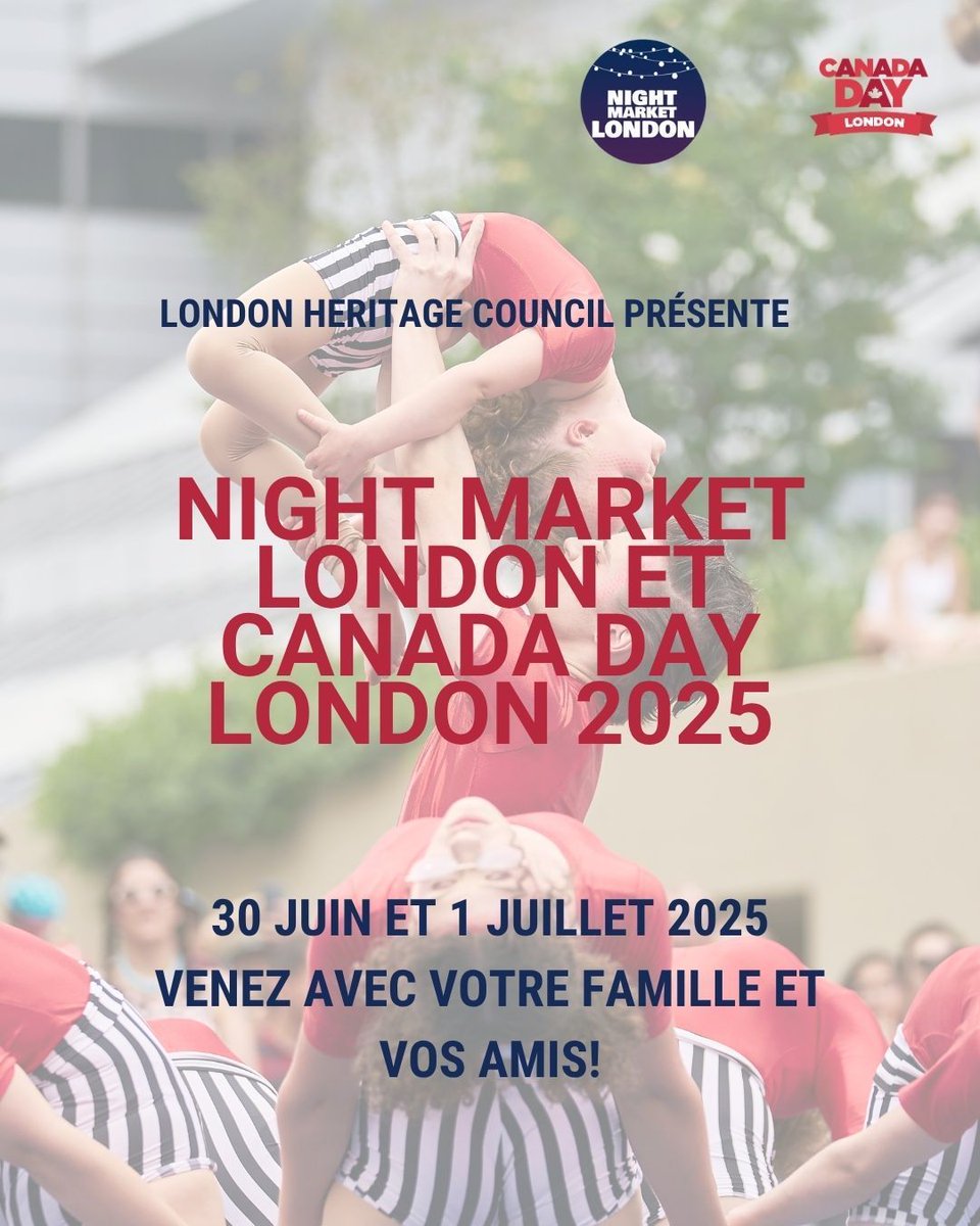 Night Market London et Canada Day London 2025

30 juin et 1 juillet 2025 🎉
Venez avec votre famille et vos amis!

🔗londonheritage.ca/canadadaylondon

#NightMarketLondon #CanadaDayLondon