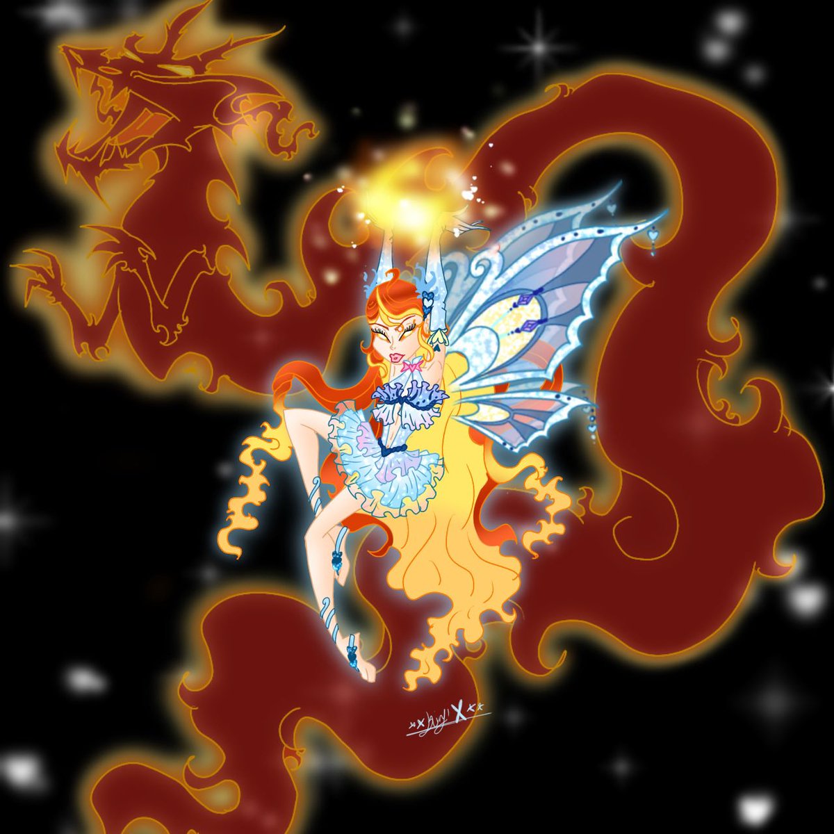 _kingix_'s tweet image. Next up is my redesign of blooms Enchantix spells! #au #redesign