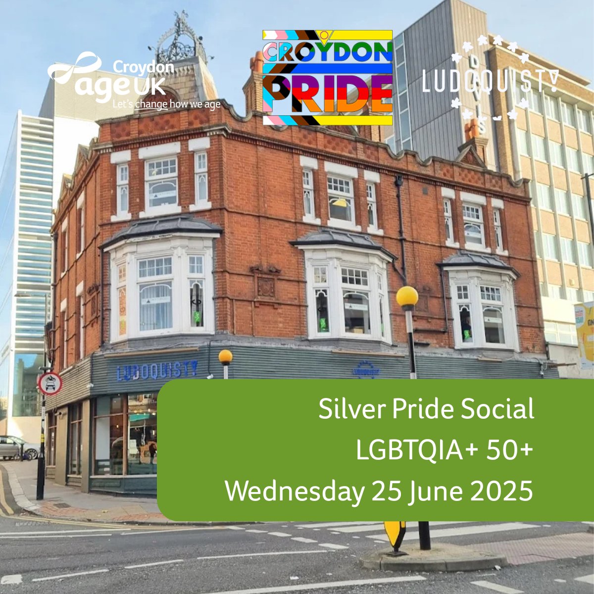Age UK Croydon (@ageukcroydon) on Twitter photo 🌈 Tomorrow: Silver Pride Social!
LGBTQIA+ 50+ & allies, join us for tea, chat & community.
Hosted by @CroydonPride & <a href="/AgeUKCroydon/">Age UK Croydon</a>
In partnership with @TheLudoQuist
📅 Wed 25 June | 12pm
🎟️ Book now: eventbrite.co.uk/e/silver-pride…
#SilverPride #LGBTQIA #Over50s 🌈 Tomorrow: Silver Pride Social!
LGBTQIA+ 50+ & allies, join us for tea, chat & community.
Hosted by @CroydonPride & <a href="/AgeUKCroydon/">Age UK Croydon</a>
In partnership with @TheLudoQuist
📅 Wed 25 June | 12pm
🎟️ Book now: eventbrite.co.uk/e/silver-pride…
#SilverPride #LGBTQIA #Over50s