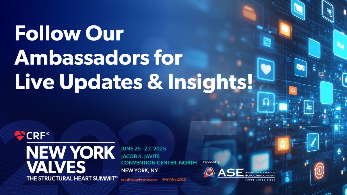 #NYValves2025 is almost here! 🎉 Stay connected with real-time updates, expert takeaways, and behind-the-scenes moments from our Social Media Ambassadors. Follow along for the latest from the frontlines of innovation! 

ow.ly/raJ150WfzXB  

#CardioEd #CardioResearch