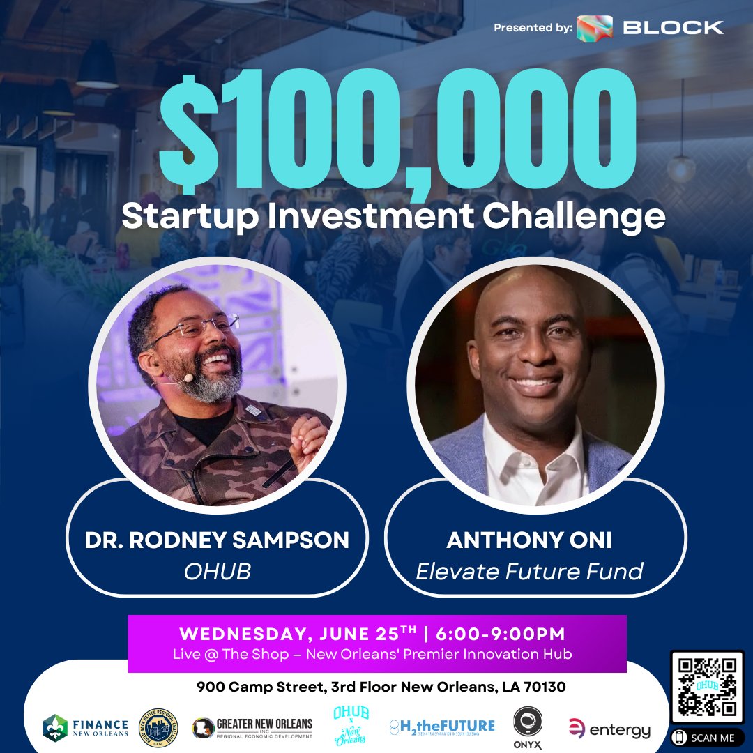 theeohubs's tweet image. 🚨 Judge Spotlight: Anthony Oni
Managing Partner of the $111.9M Elevate Future Fund, he’s backing inclusive climate tech—and TOMORROW, he’s taking the stage with OHUB CEO Dr. Rodney Sampson for a live fireside chat.
✅ RSVP: shorturl.at/l6fxZ
#OHUB100K #FiresideChat