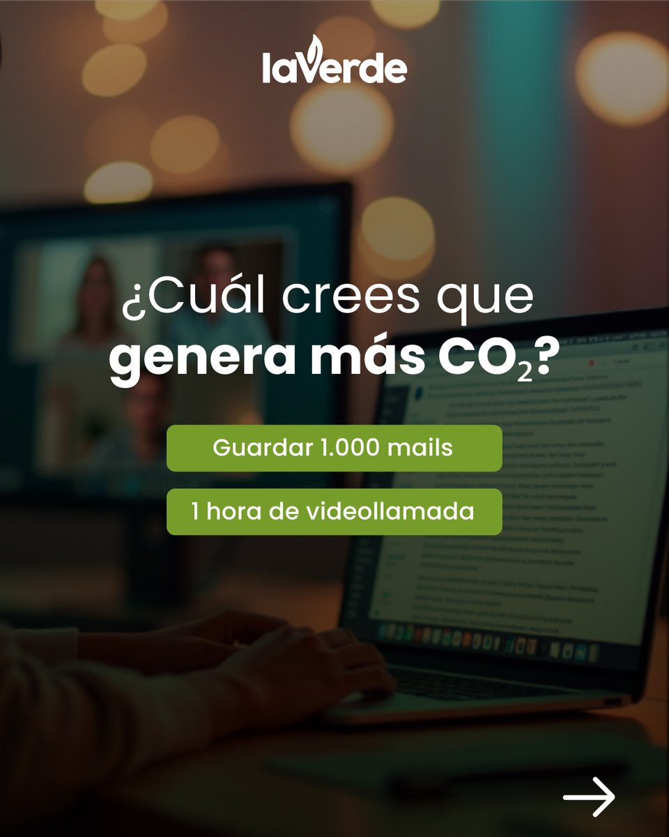 DeblexE's tweet photo. Estás dejando huella… aunque no la veas 🌍
Una hora de videollamada emite 20 veces más CO₂ que guardar 1000 mails.

#laVerde #CuidemosElPlaneta #HuellaDigital https://t.co/b4UNl6I30h